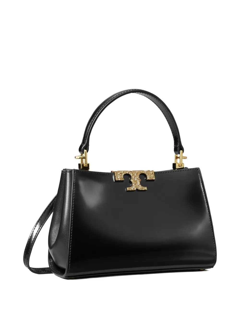 Tory Burch Mini Eleanor Satchel Leather Bag In Black