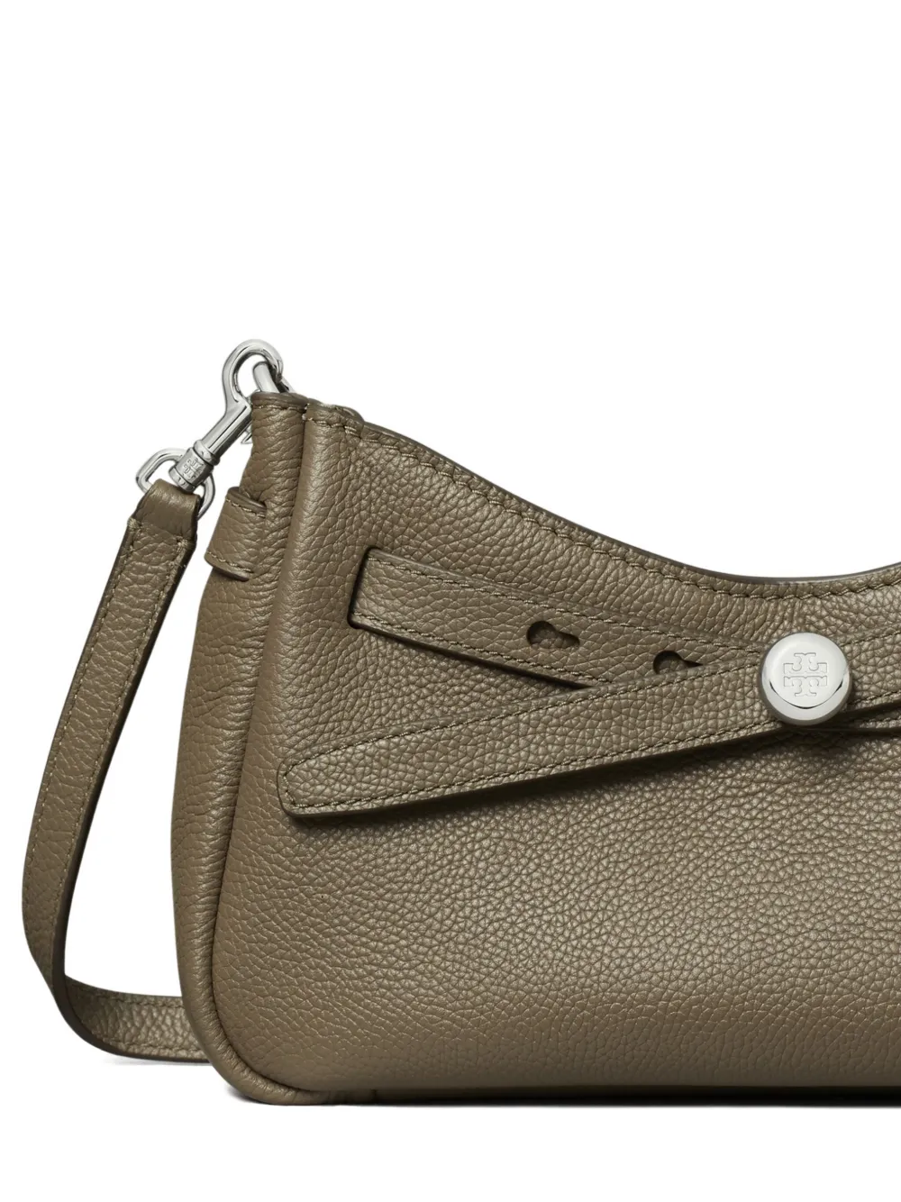 Tory Burch Romy Zip Top Leather Crossbody Bag In Green