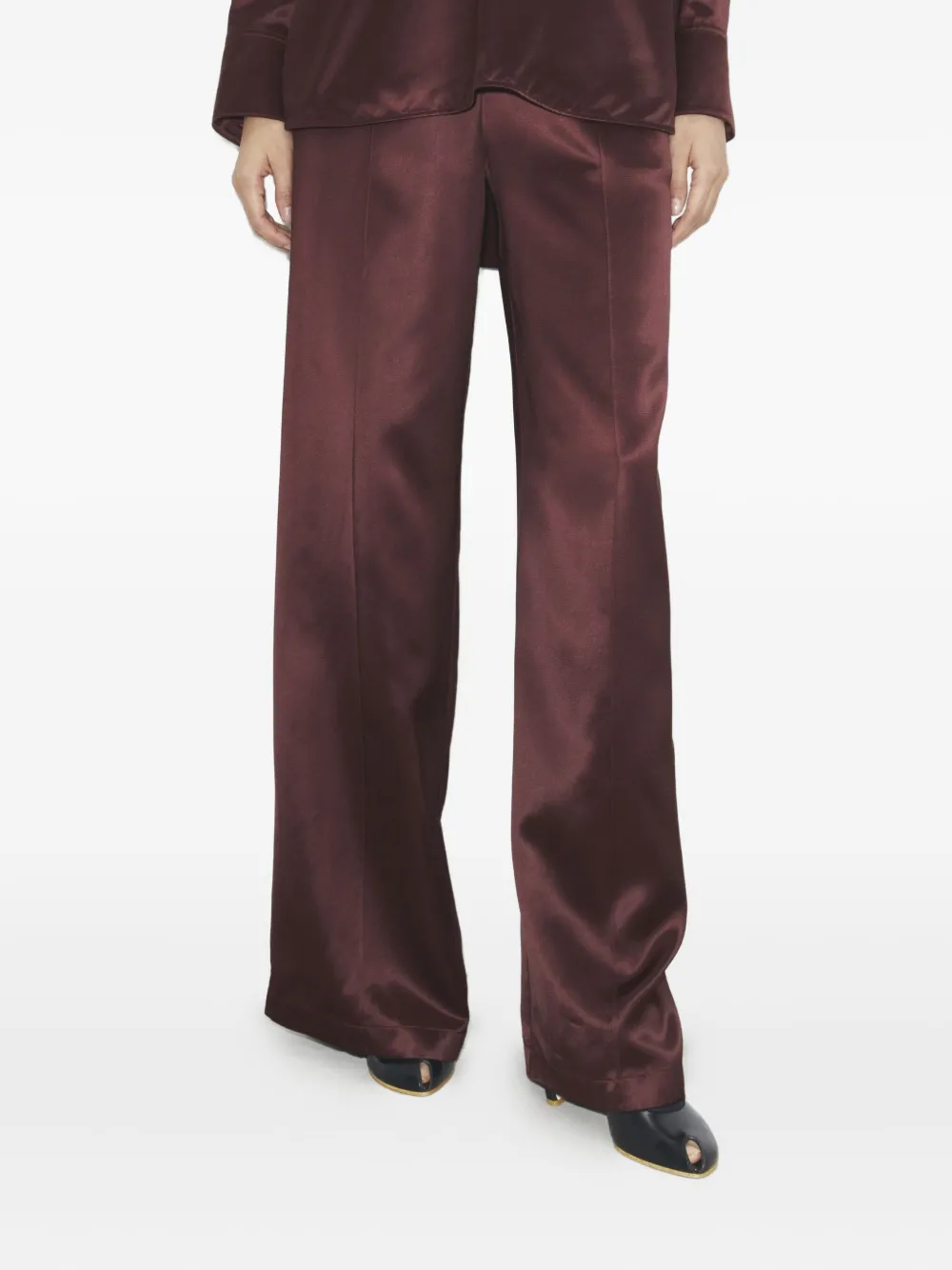 Tory Burch Elasticated-waistband Trousers In Brown