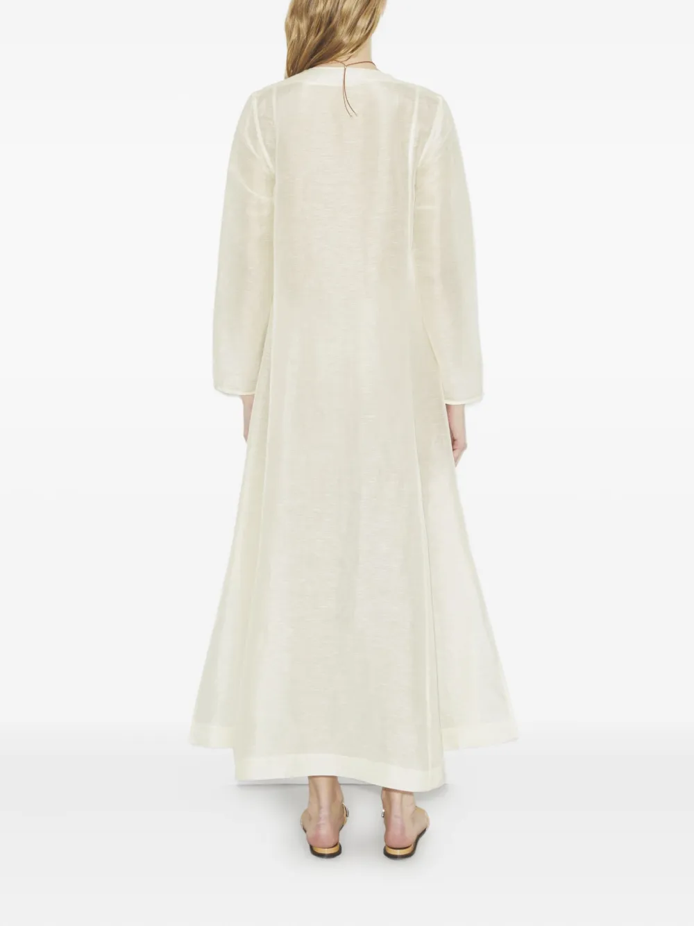 Tory Burch Linen-silk Pleated Midi Kaftan In White