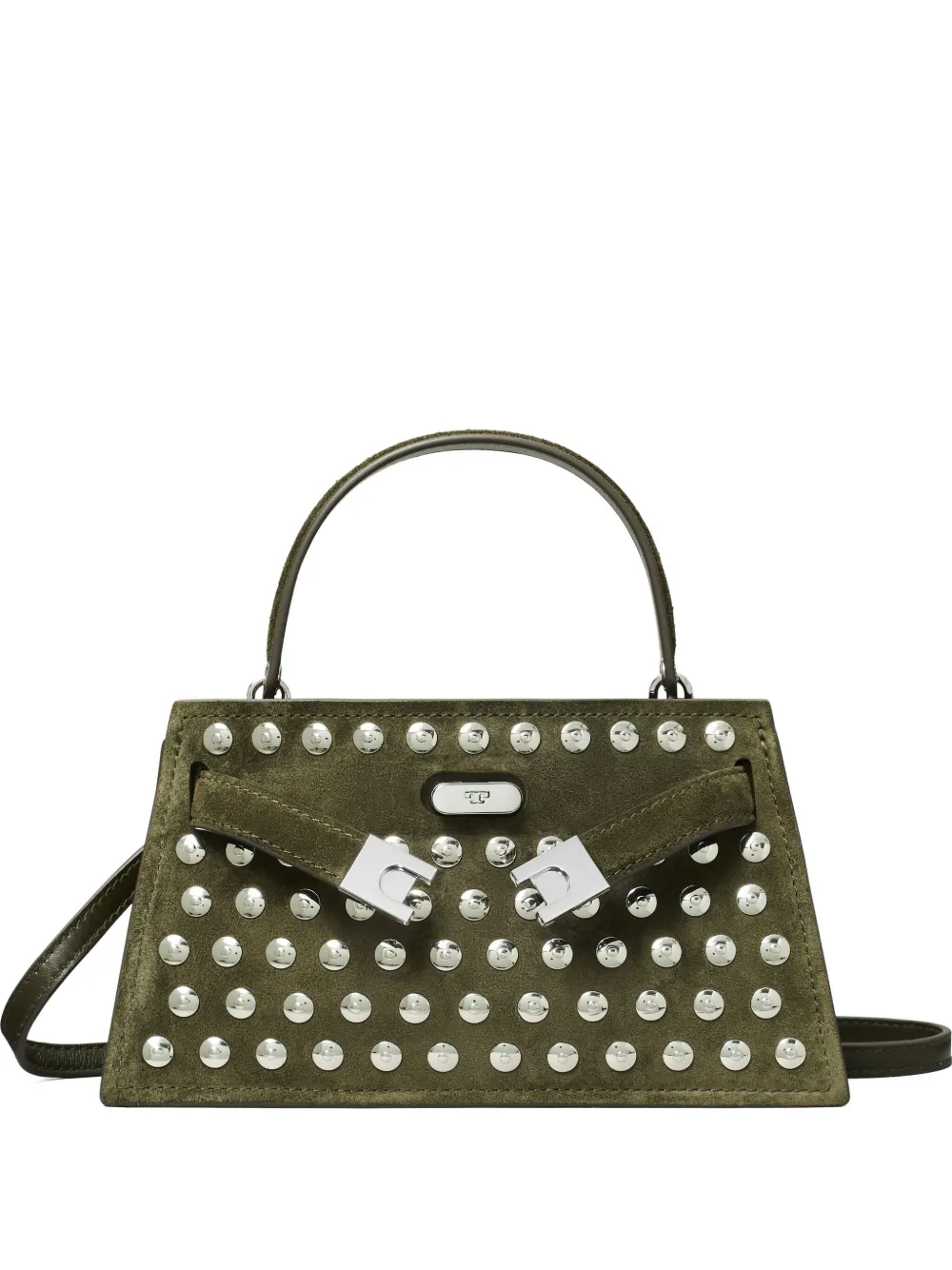 Tory Burch Mini Lee Radziwill Studded Tote Bag In Green