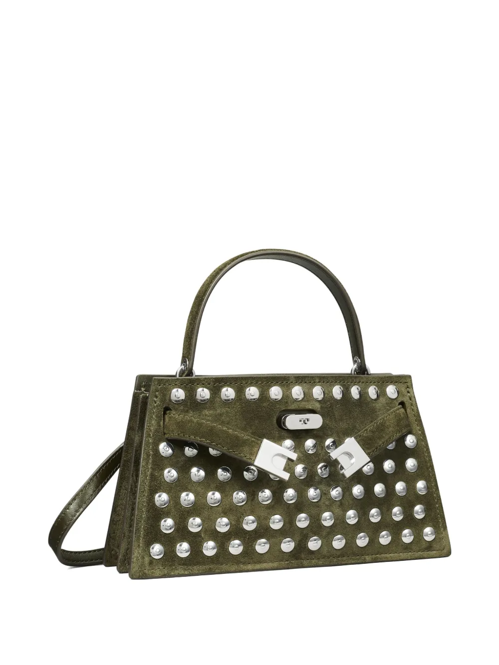 Tory Burch Mini Lee Radziwill Studded Tote Bag In Green