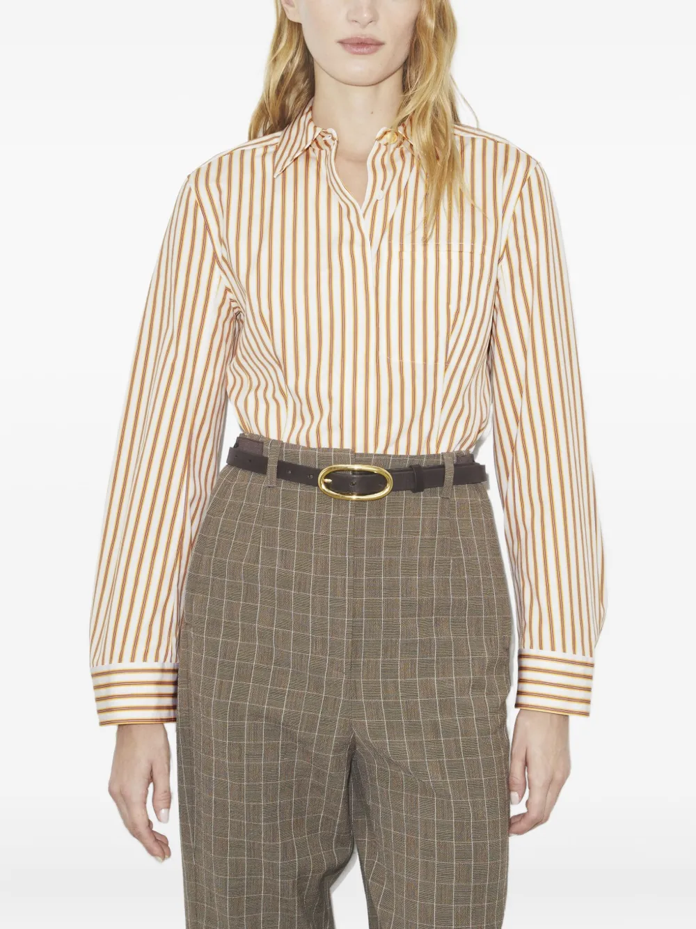 Tory Burch Gestreept katoenen blouse Wit