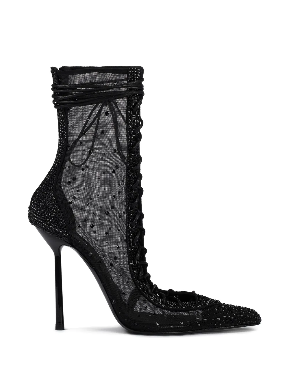 Le Silla Nicole embellished lace-up boots Zwart