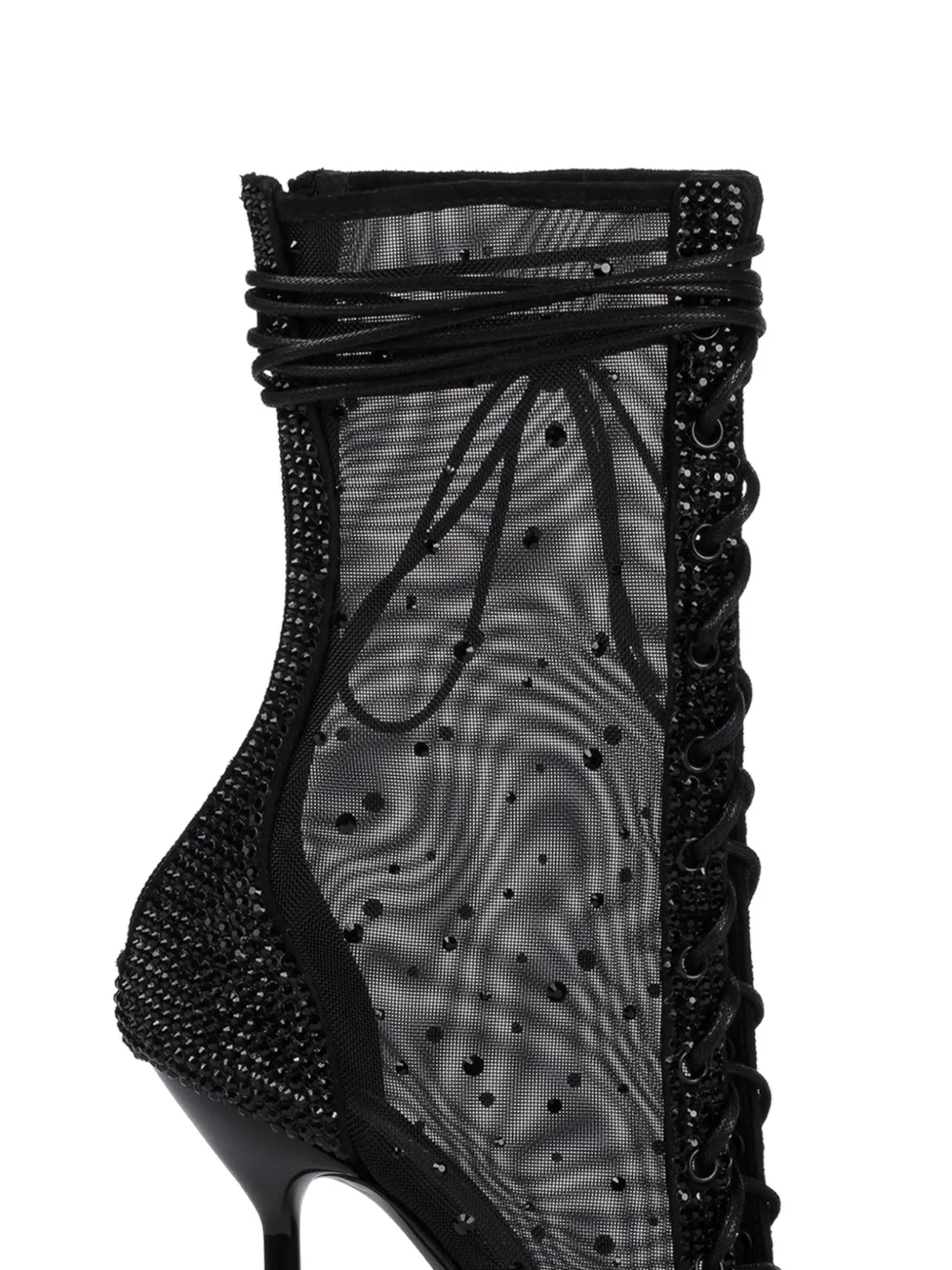 Le Silla Nicole embellished lace-up boots Zwart