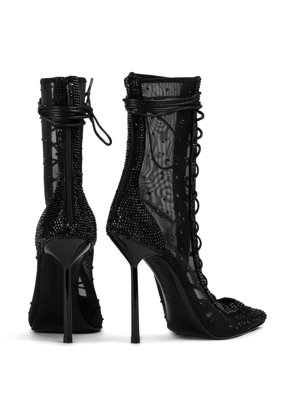 Le Silla Nicole verfraaide veterlaarzen Zwart