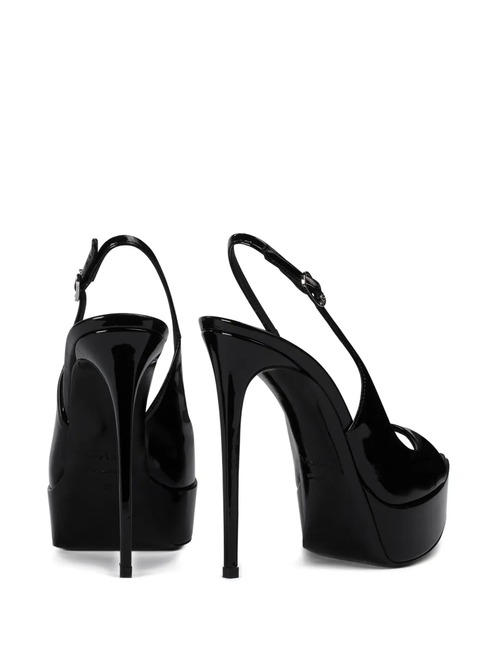 Le Silla peep-toe slingback pumps Zwart