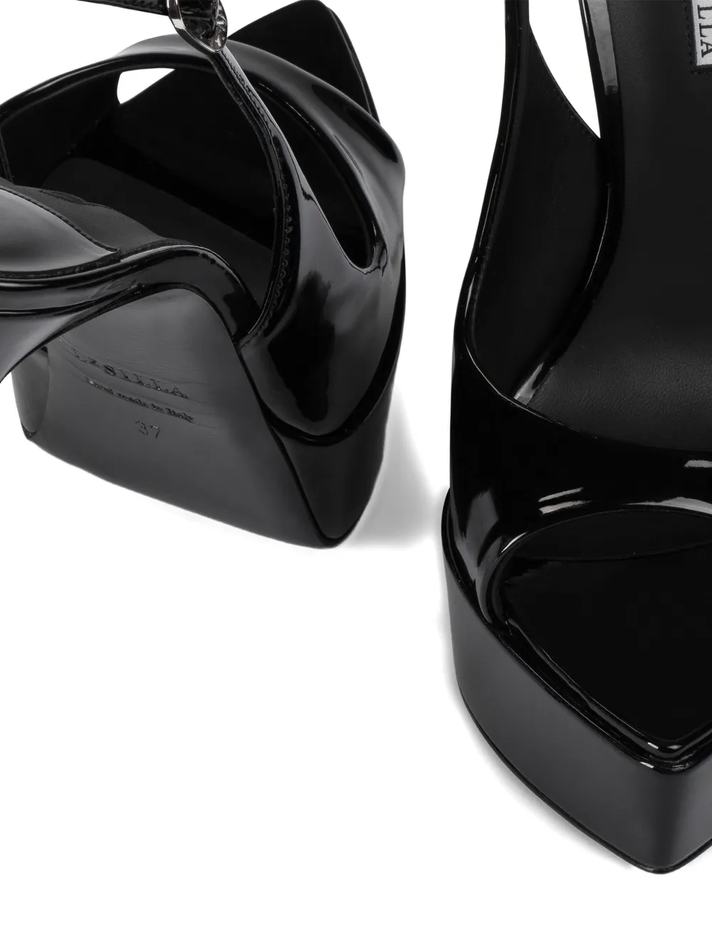 Le Silla peep-toe slingback pumps Zwart