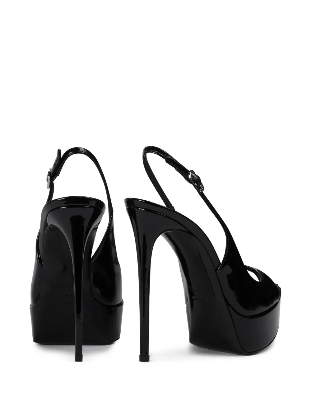 Le Silla Slingback pumps met open neus Zwart