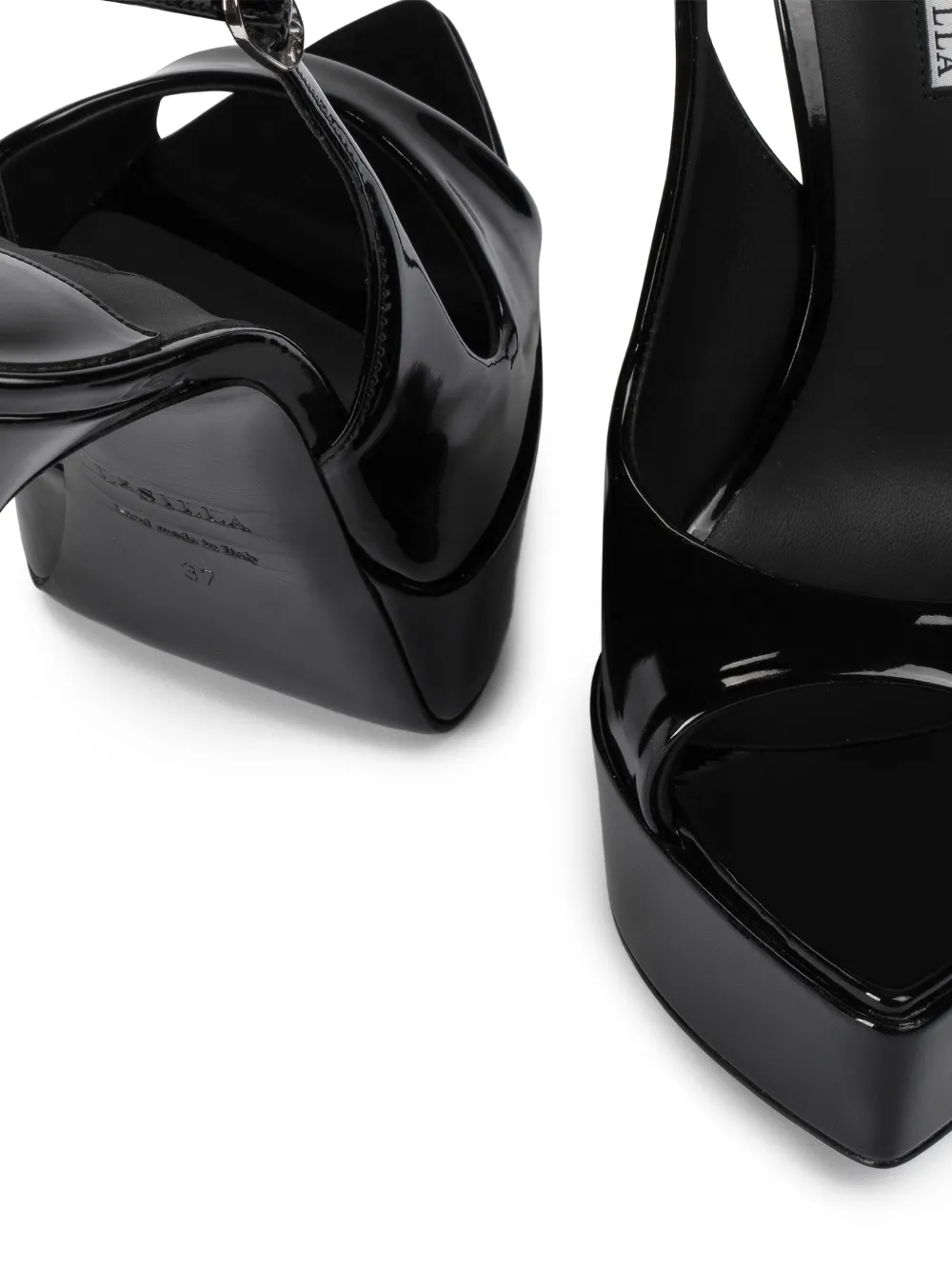 Le Silla Slingback pumps met open neus Zwart