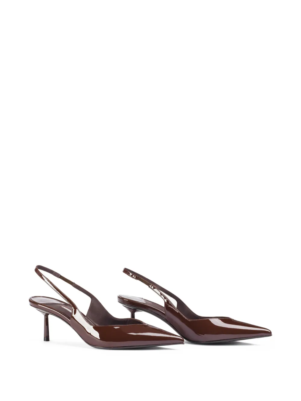 Le Silla Vivienne lakleren slingback pumps Bruin