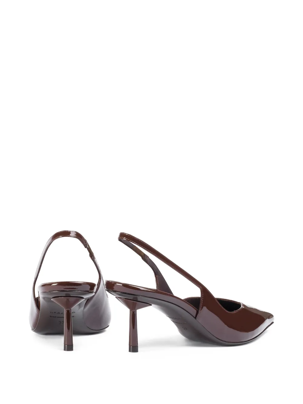 Le Silla Vivienne lakleren slingback pumps Bruin