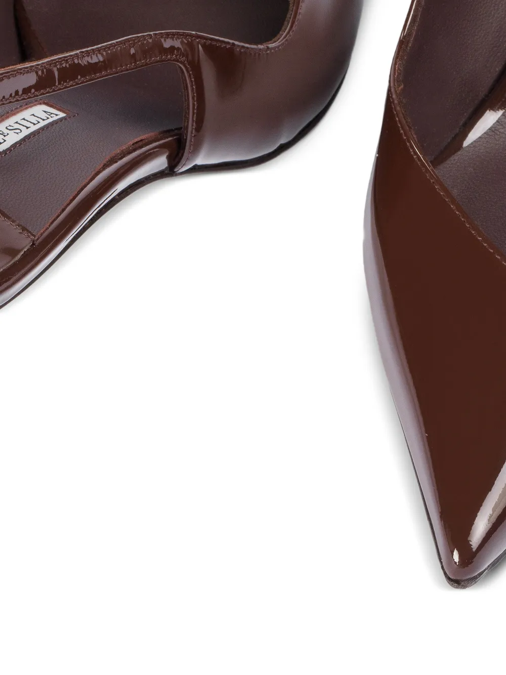 Le Silla Vivienne lakleren slingback pumps Bruin