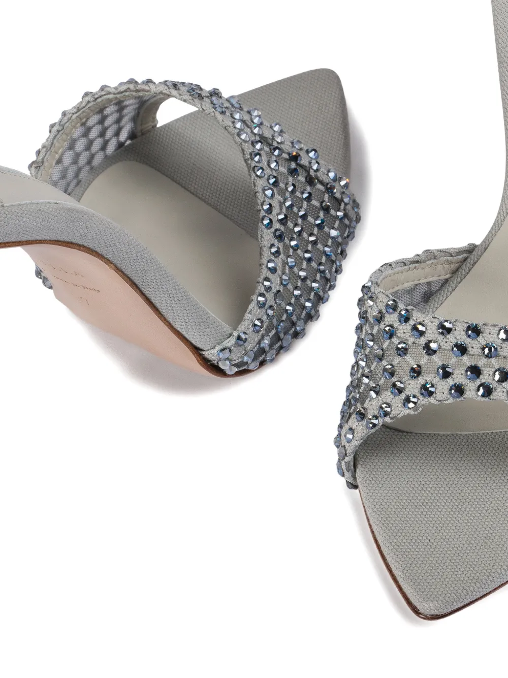 Le Silla Gilda embellished mules Grijs