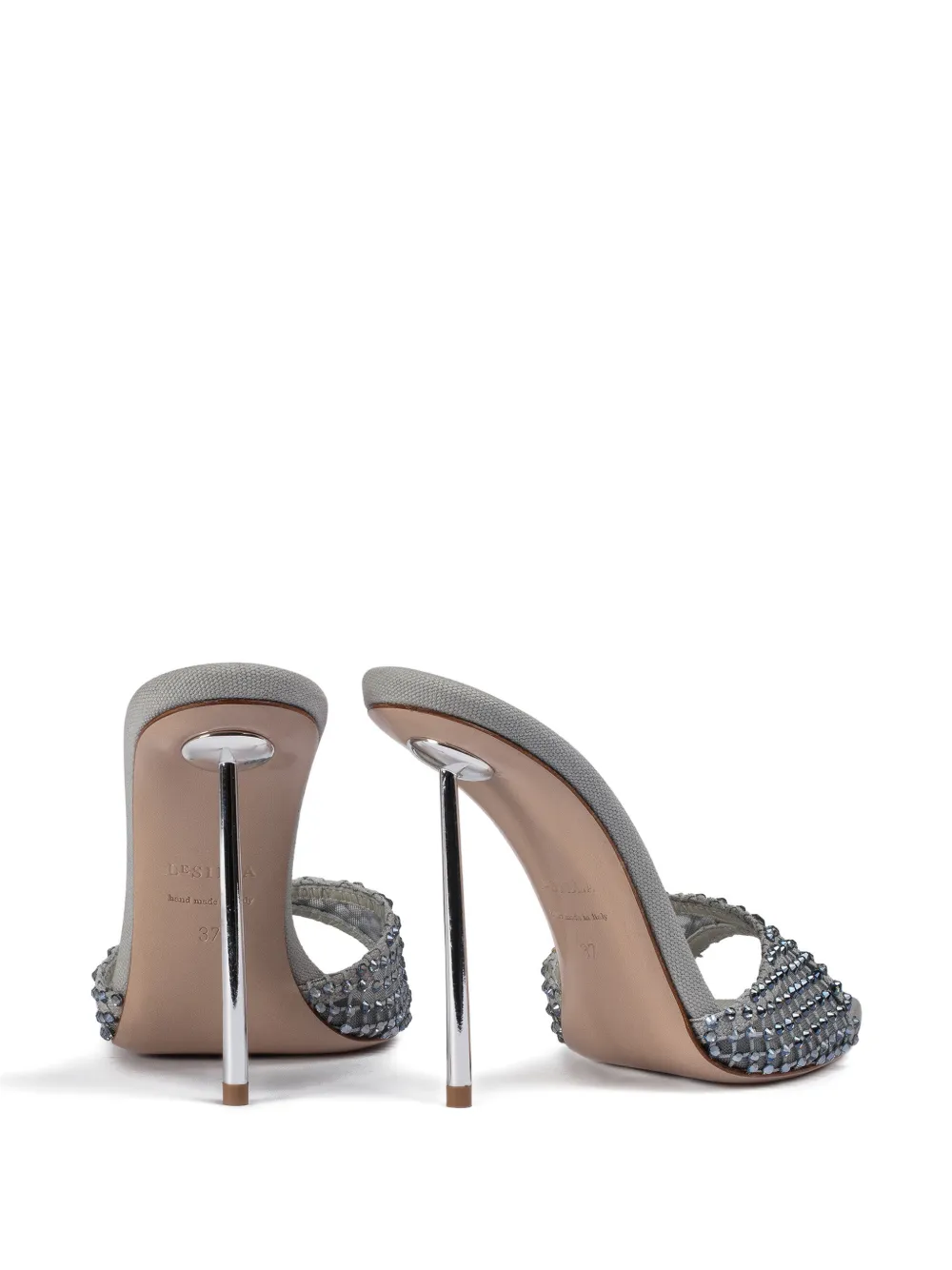 Le Silla Gilda embellished mules Grijs