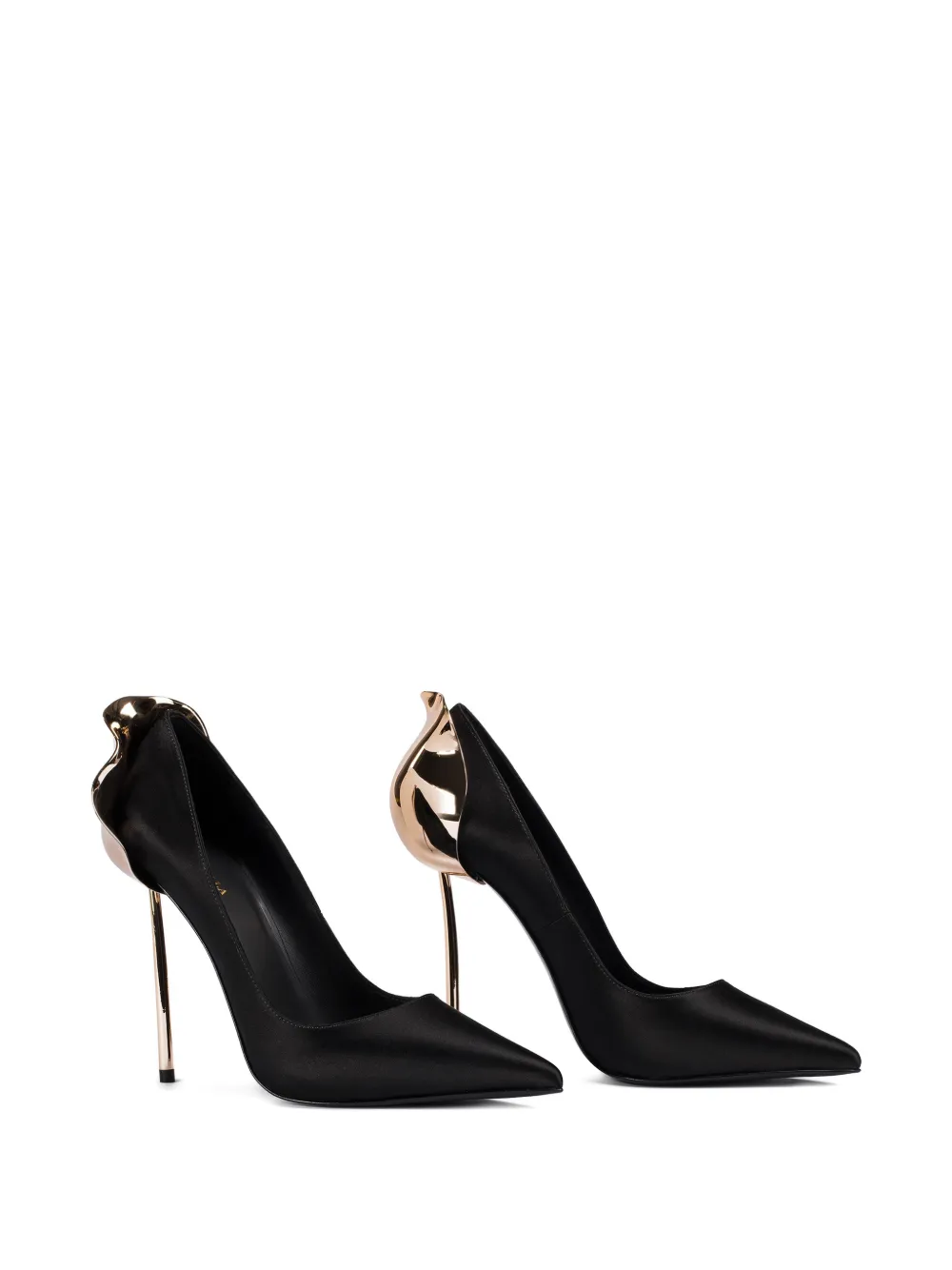 Le Silla Petalo metallic-detail pumps Zwart