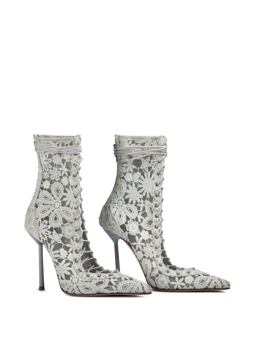 Le Silla Chantilly floral ankle boots Wit