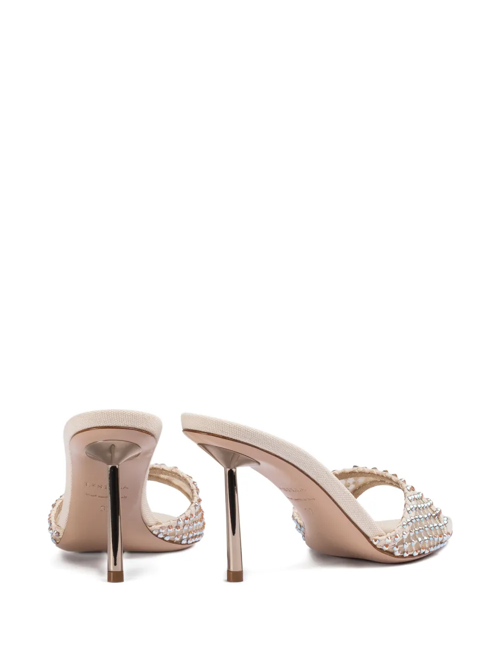 Le Silla 80mm Gilda Embellished Sandals In Neutral