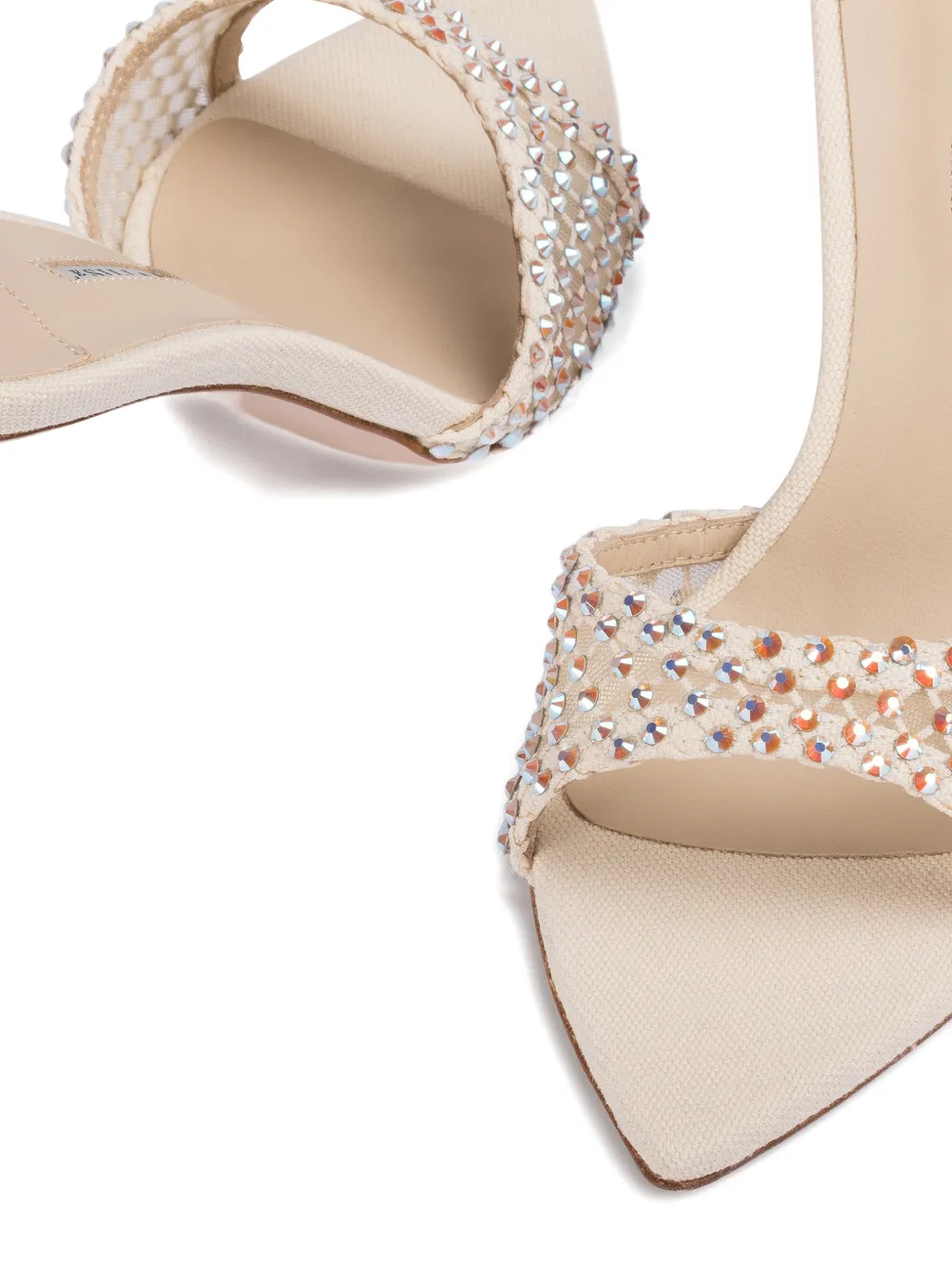Le Silla 80mm Gilda Embellished Sandals In Neutral