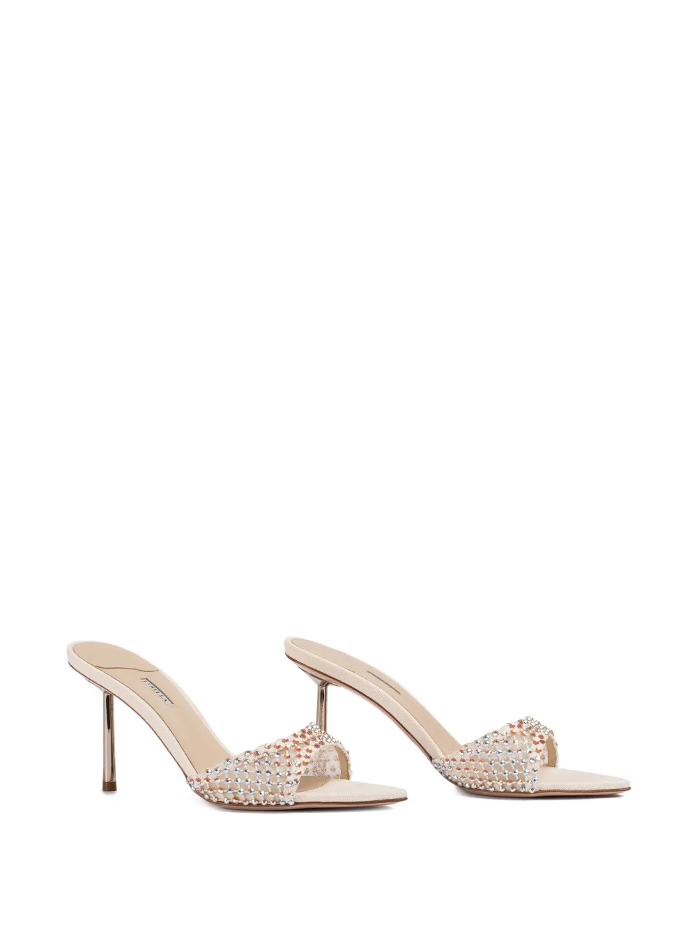 Le Silla 80mm Gilda Embellished Sandals In Neutral