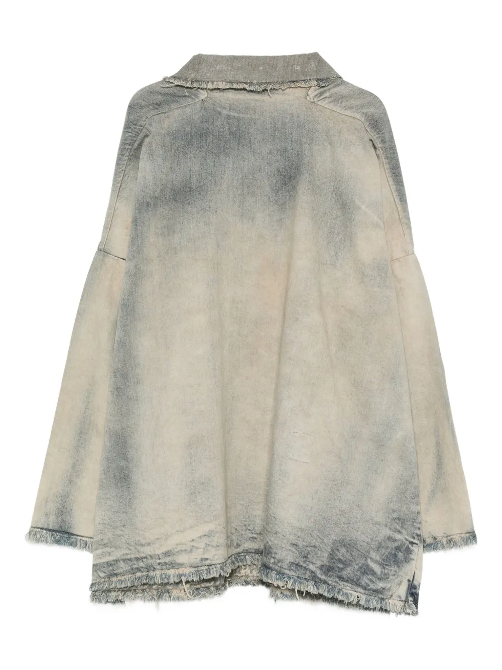 Rick Owens Drkshdw Frayed Denim T-shirt In Neutral