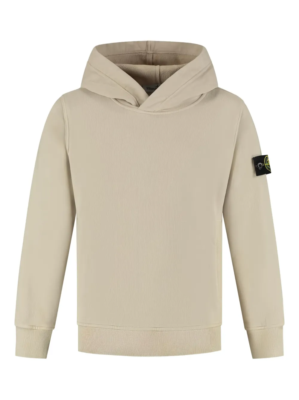 Stone Island Junior logo-patch hoodie | Neutrals | Image 1