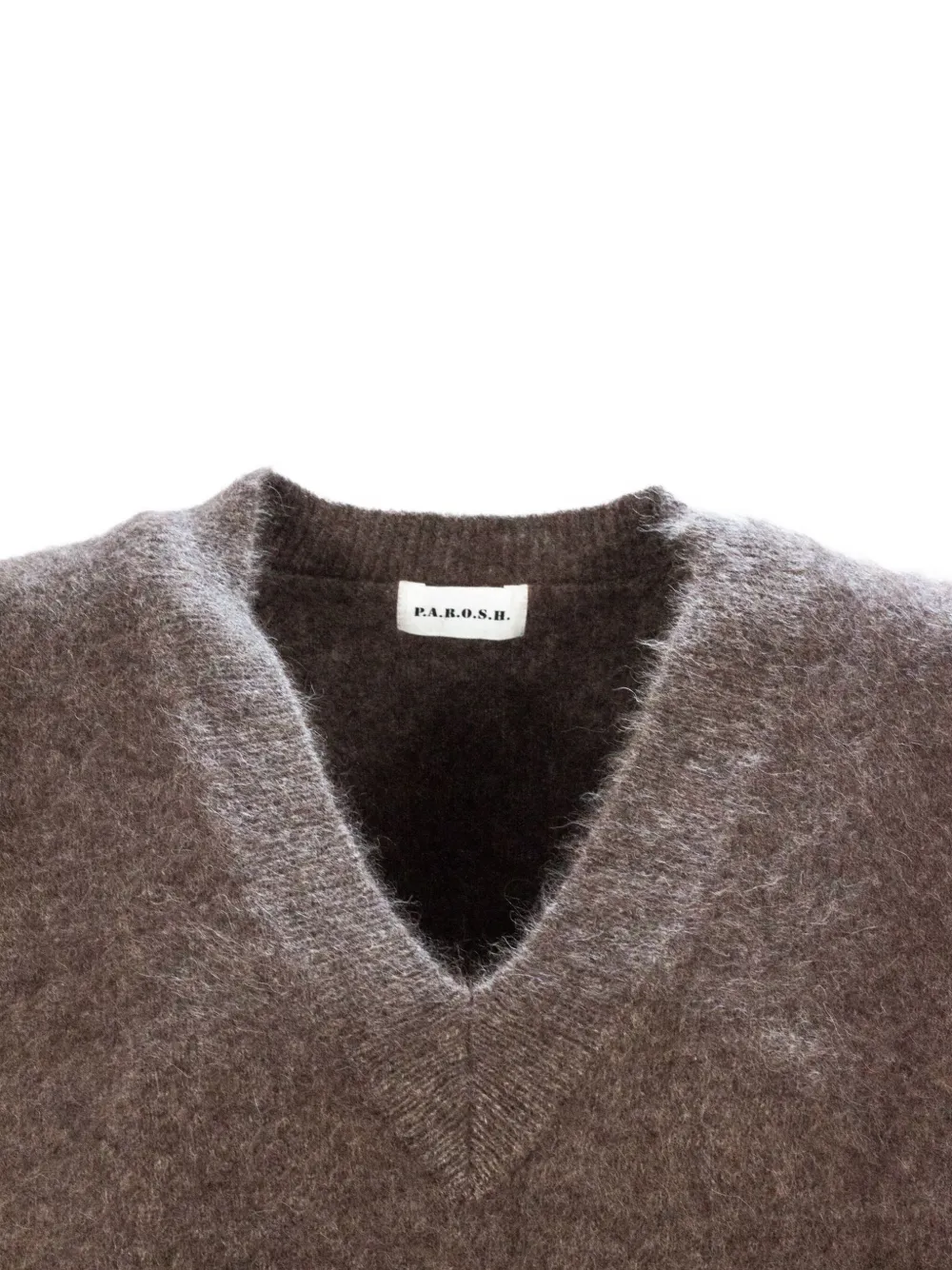 P.a.r.o.s.h V-neck Ribbed Sweater In Brown