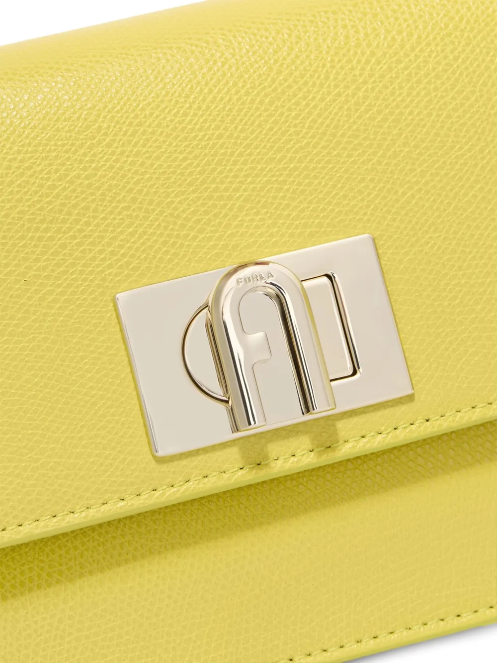 Furla Arch leren crossbodytas van bewerkt leer met logo Geel