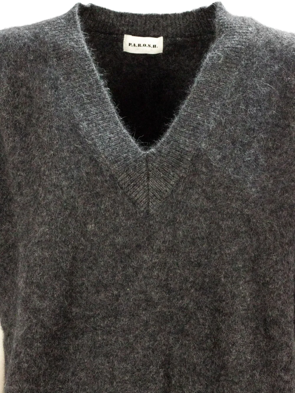 P.a.r.o.s.h V-neck Ribbed Sweater In Gray