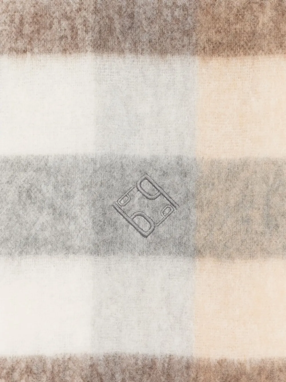 Peserico checked fringed scarf - Beige