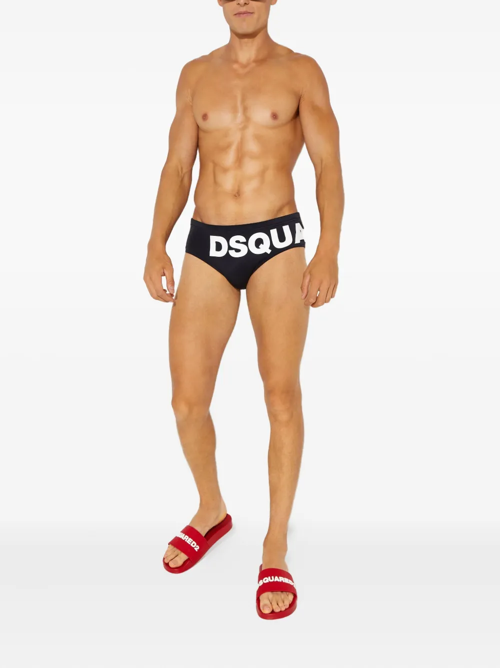 Dsquared2 Logo-print Swimming Trunks In Black