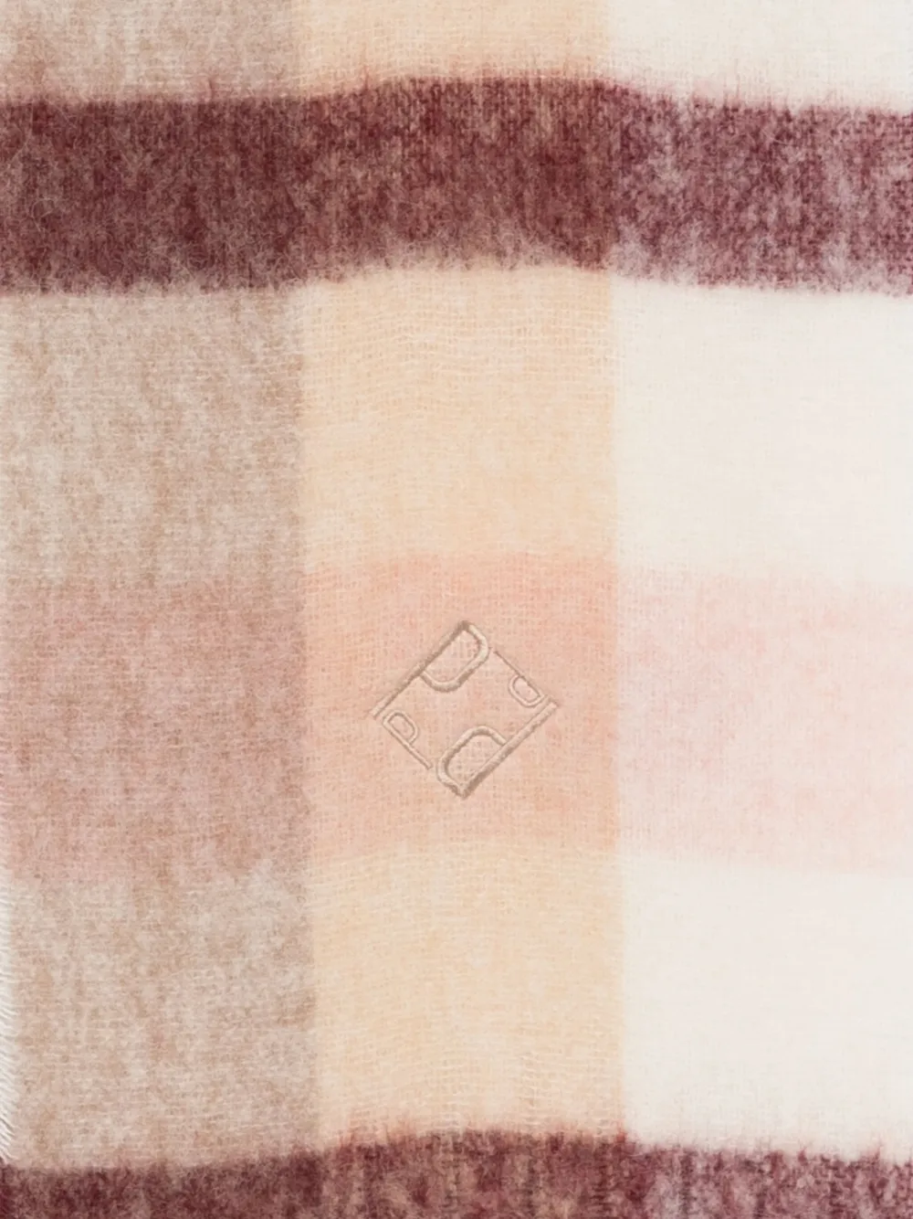 Peserico checked fringed scarf - Beige