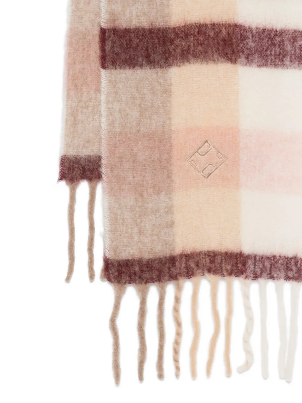 Peserico Checked Fringed Scarf In Neutral