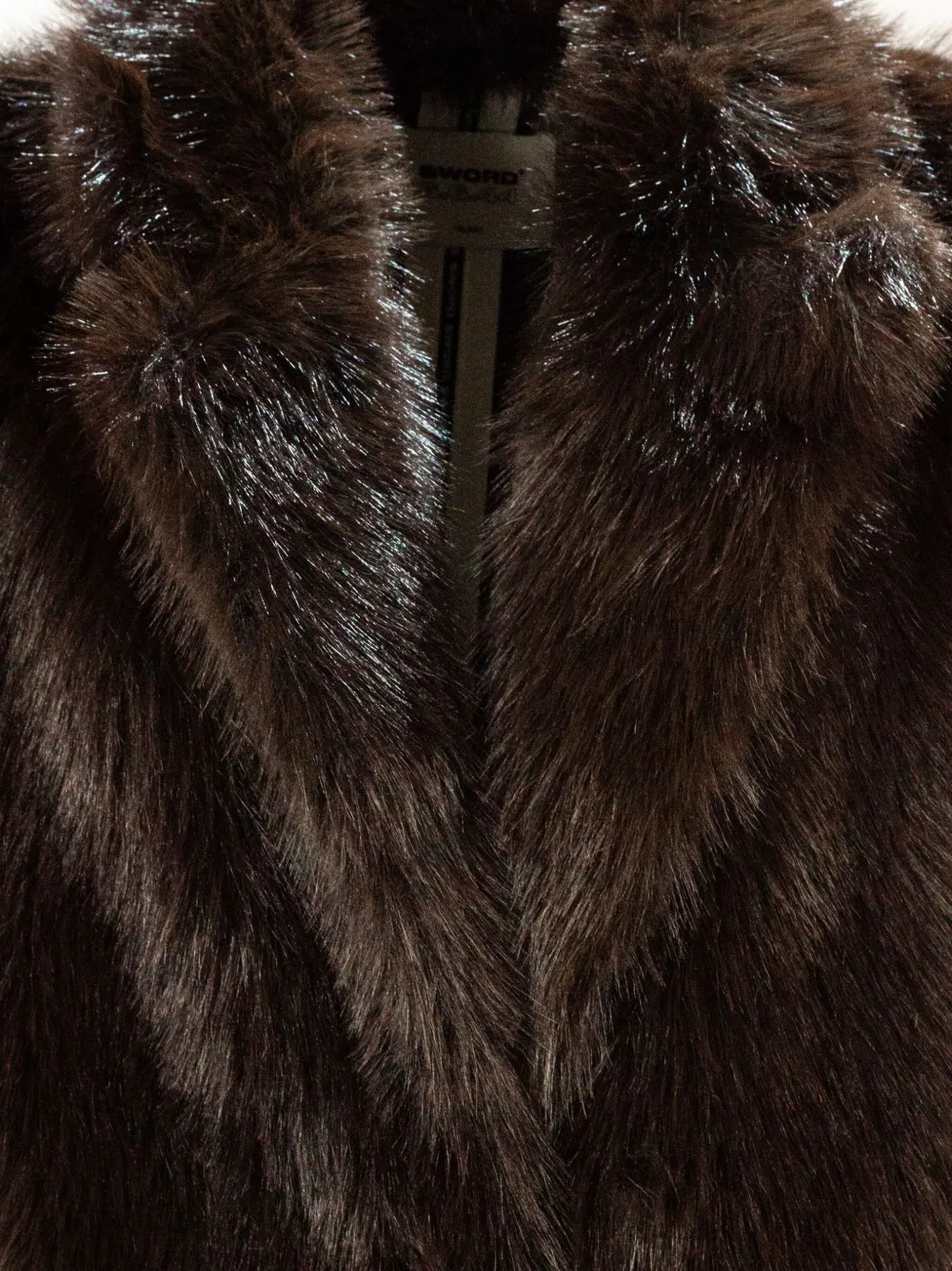 Sword 6.6.44 Faux-fur Long Gilet In Brown