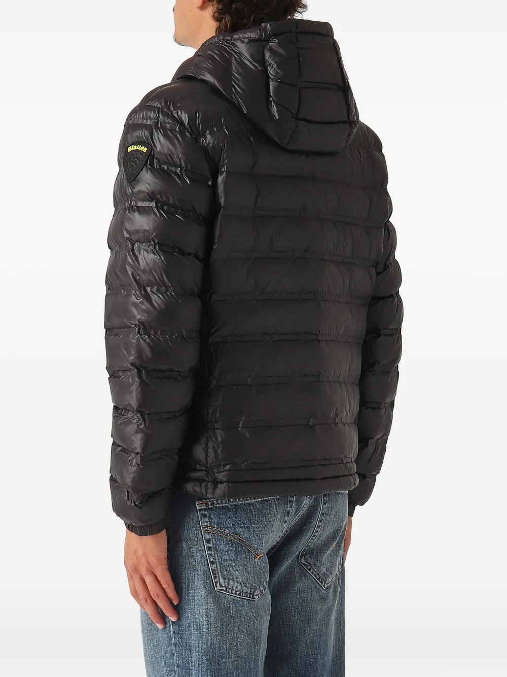 Blauer Charles gewatteerd jack met capuchon Zwart