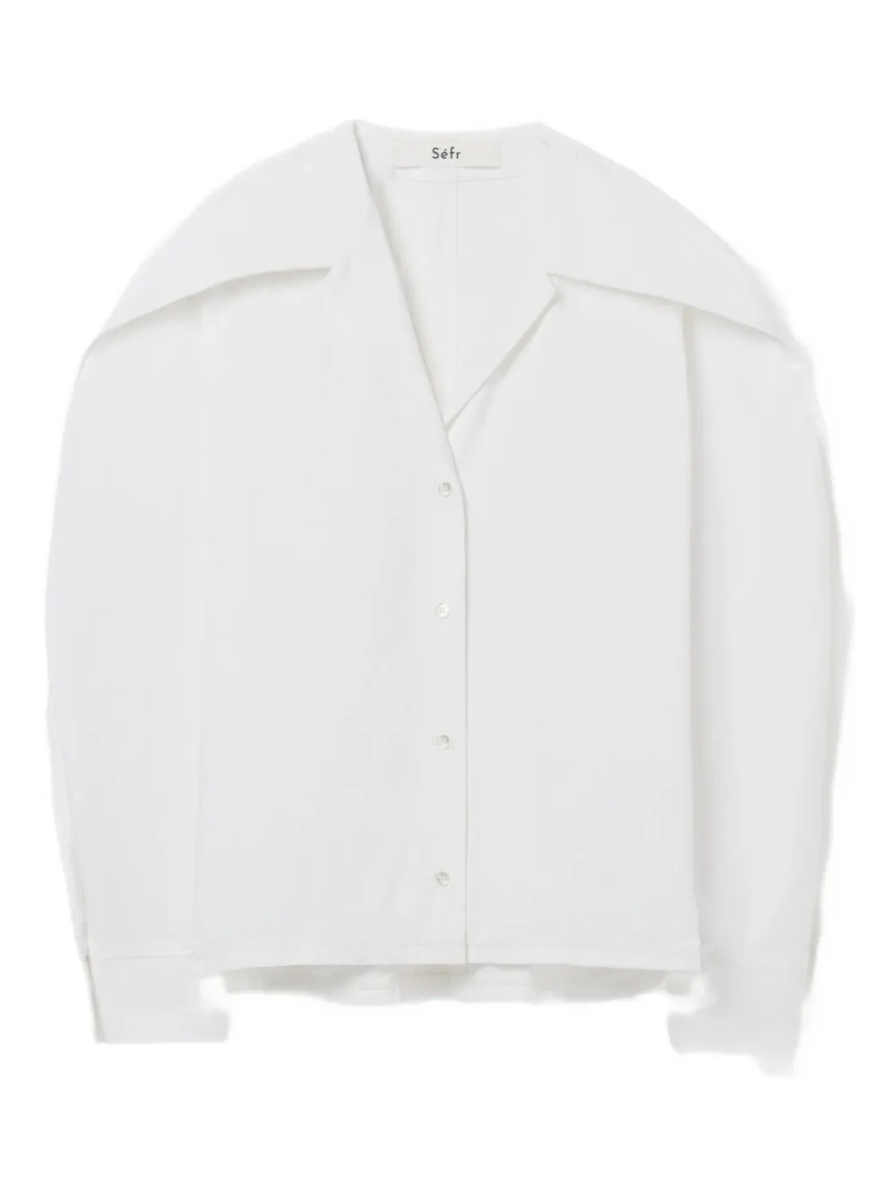 Séfr Pointed Collar Arc Shirt In White