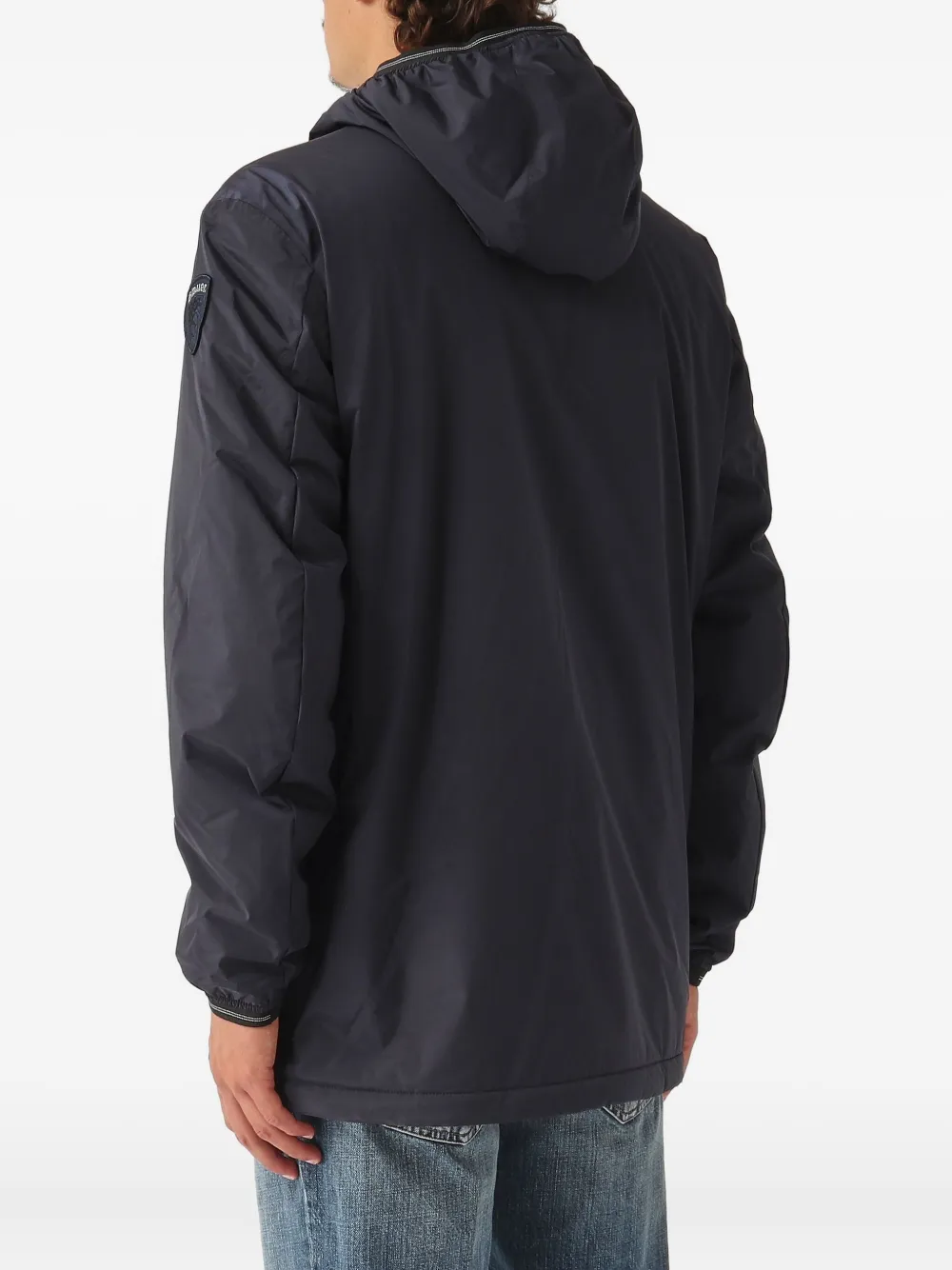 Blauer Jarvis jack met capuchon en rits Blauw