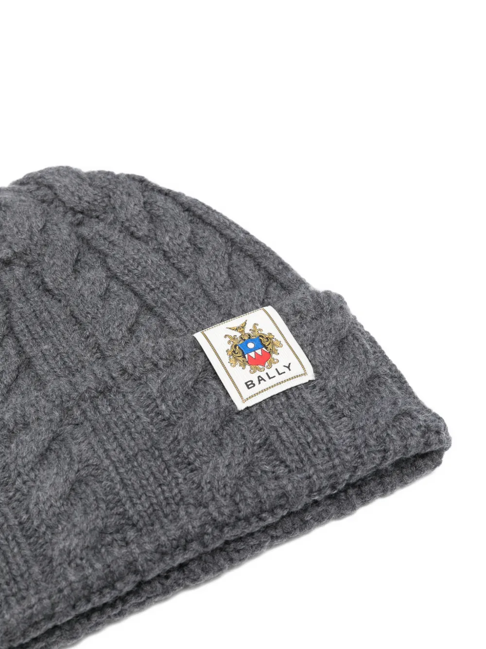 Bally Haube Logo-patch Beanie Hat In Gray