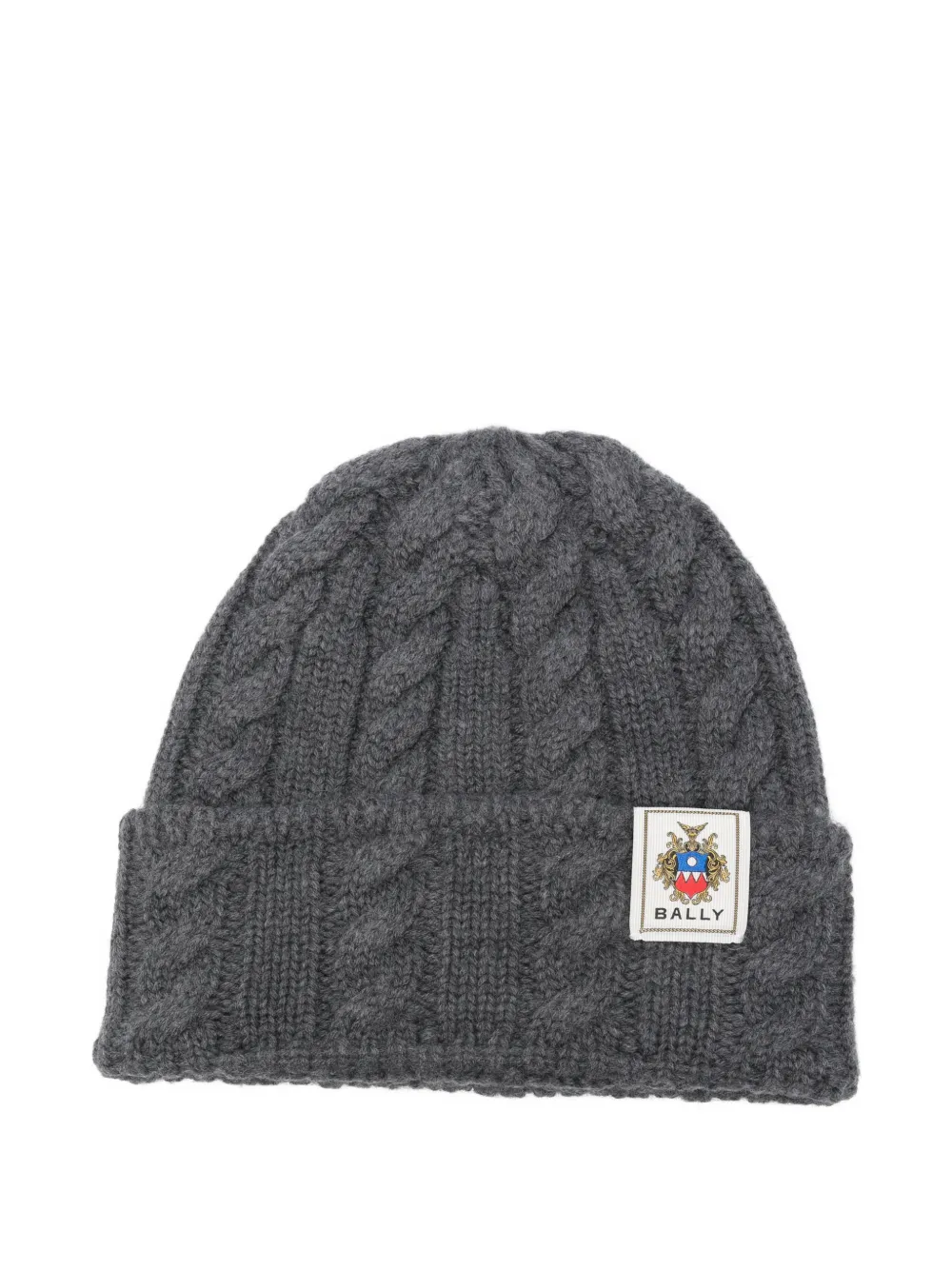 Bally Haube Logo-patch Beanie Hat In Gray