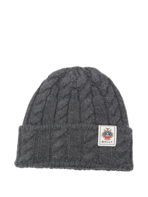 Bally Haube logo-patch beanie hat