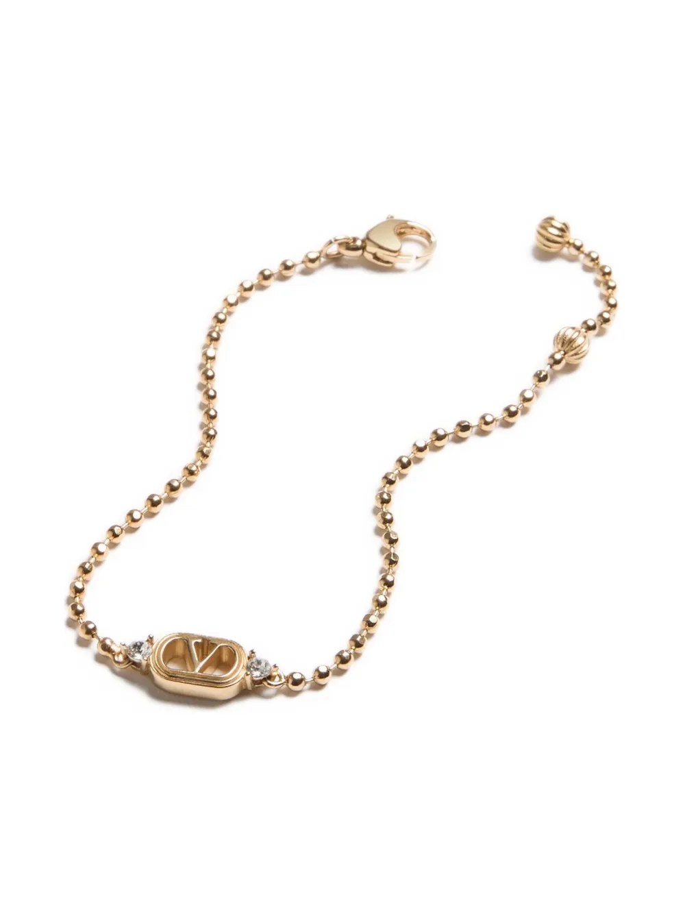 Valentino Crystal-embellished Ovalette Bracelet In Gold