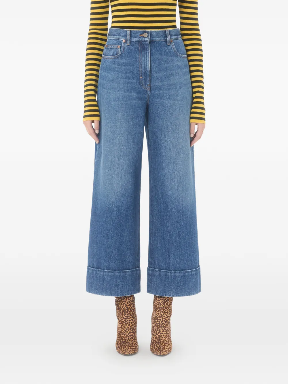 Valentino Garavani Jeans met omgeslagen pijpen Blauw