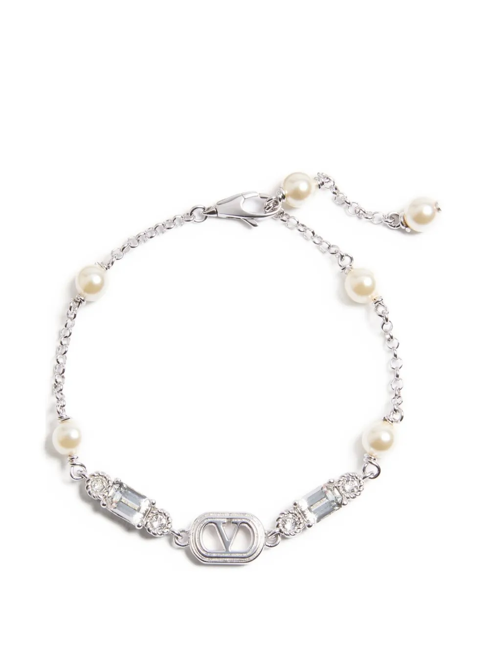 Valentino Garavani Bracciale con perle Ovalette - Argento