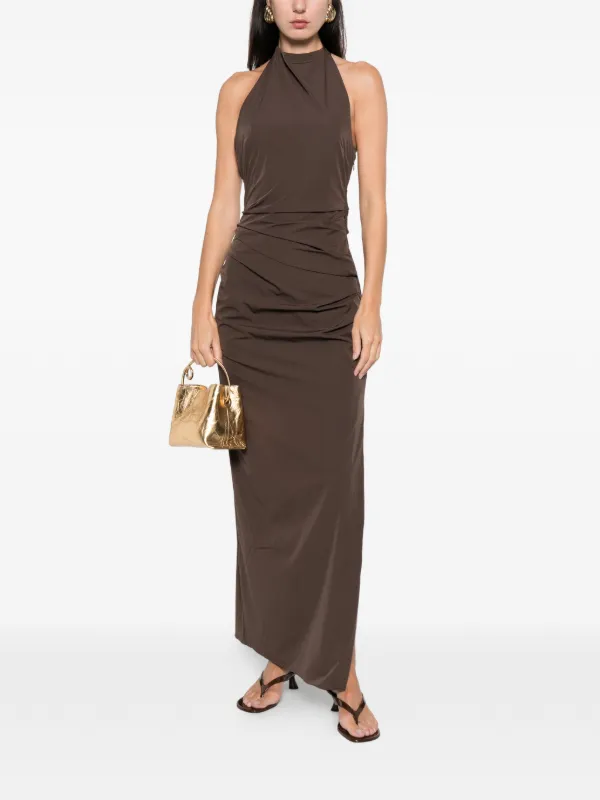 slim fit dress slacks Sir the Label Dazed Halter Wrap Mini  shortandsweethire