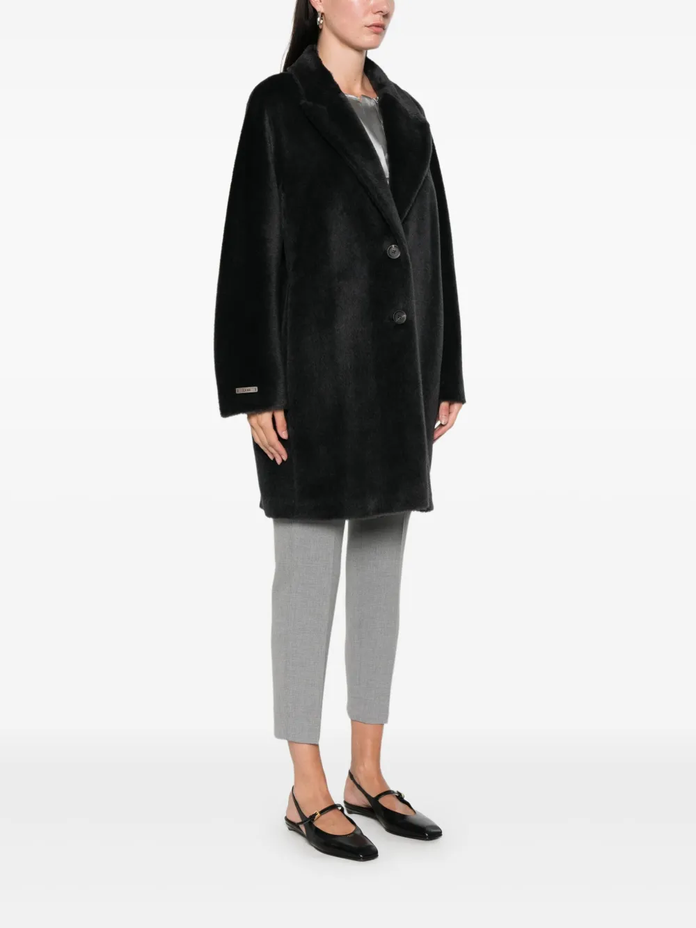 Peserico Jas met enkele rij knopen Zwart