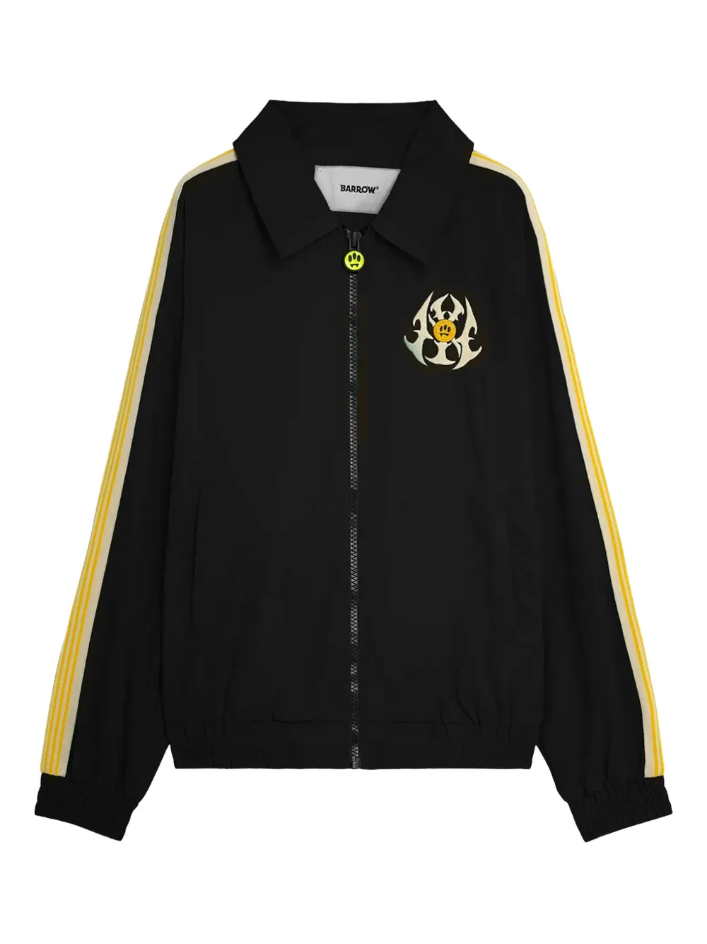 Barrow Collared Nylon Jacket Striped Sleeves In Black