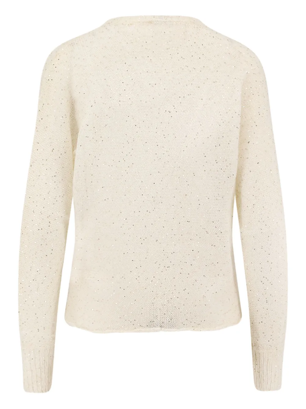Nude Sequin-embellished Ribbed-knit Jumper In Neutral