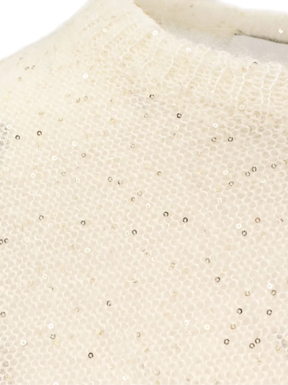 Nude Sequin-embellished Ribbed-knit Jumper In Neutral