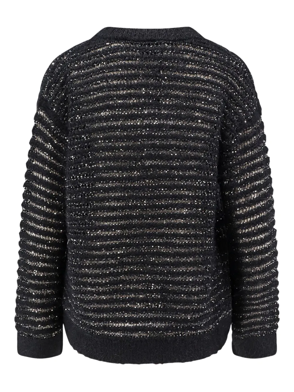 Nude Sequined Jumper In Black