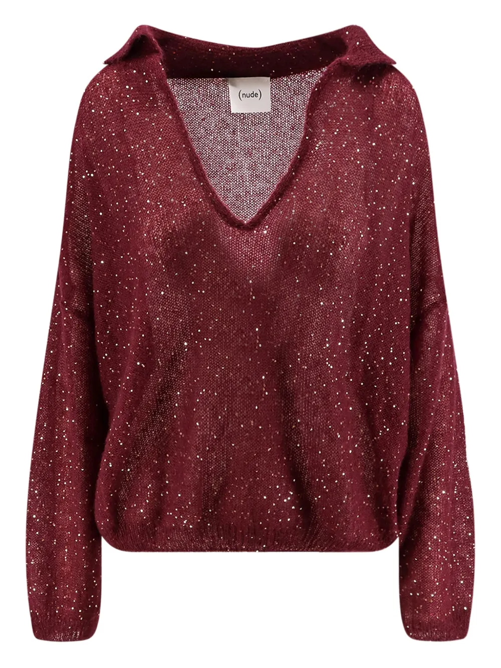 Nude Maglione con paillettes - Rosso